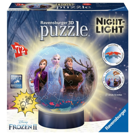 RAVENSBURGER 3D Svítící puzzleball Ledové království 2, 72 dílků 131429