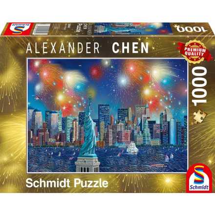 SCHMIDT Puzzle Socha Svobody s ohňostrojem 1000 dílků 131900