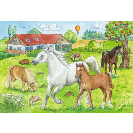 RAVENSBURGER Puzzle Ve stájích 2x24 dílků 132643