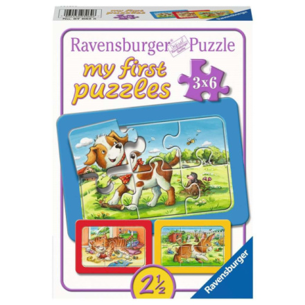 RAVENSBURGER Moje první puzzle Zvířecí kamarádi 3x6 dílků 134458