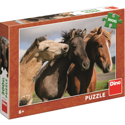 DINO Puzzle Barevní koně XXL 300 dílků 136361