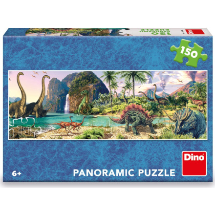 Panoramatické puzzle Dinosauři u jezera 150 dílků 137555