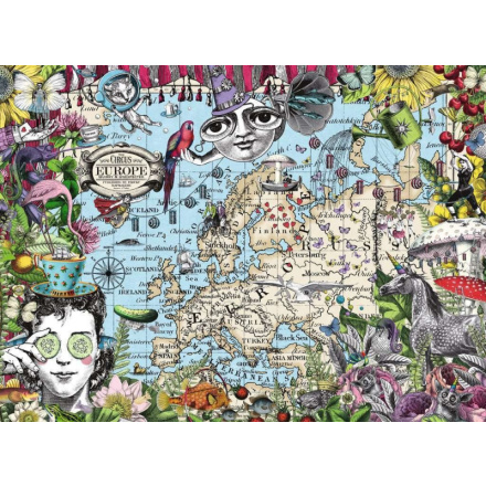 RAVENSBURGER Puzzle Quirky Circus: Mapa Evropy 500 dílků 138781