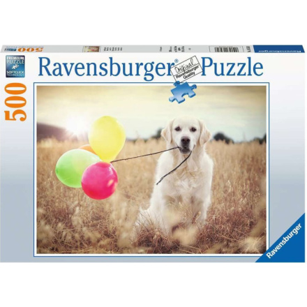 RAVENSBURGER Puzzle Labrador s balónky 500 dílků 139099