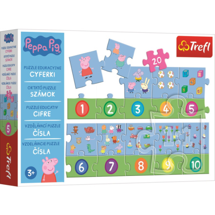 TREFL Vzdělávací puzzle Čísla Prasátko Peppa 20 dílků 139771