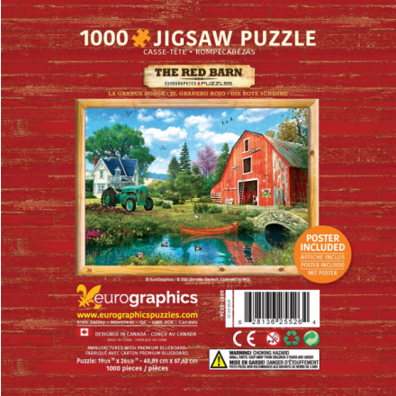 EUROGRAPHICS Puzzle v plechové krabičce Červená stodola 1000 dílků 140792