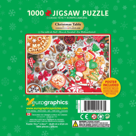 EUROGRAPHICS Puzzle v plechové krabičce Vánoční stůl 1000 dílků 140801