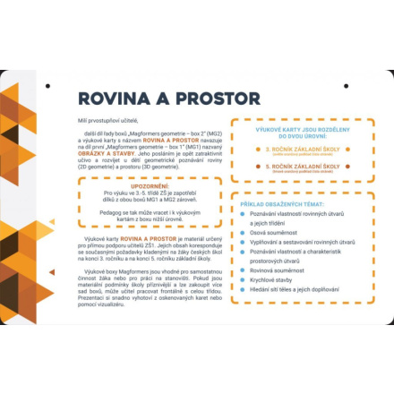 MAGFORMERS Výukové karty Geometrie 2: Rovina a prostor 141575