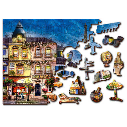 WOODEN CITY Dřevěné puzzle Snídaně v Paříži 2v1, 150 dílků EKO 141937