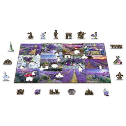 WOODEN CITY Dřevěné puzzle Levandulová Francie 2v1, 150 dílků EKO 141953