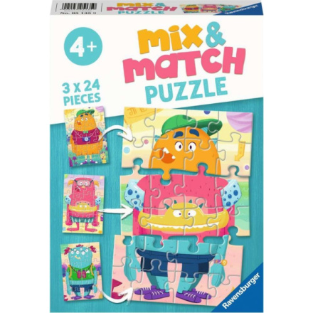 RAVENSBURGER Puzzle Mix&Match: Legrační příšera 3x24 dílků 142930