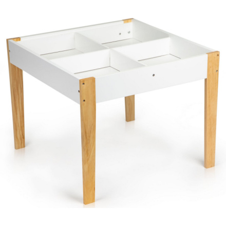ECOTOYS Dětský dřevěný stůl s tabulí a dvěma židličkami 143082