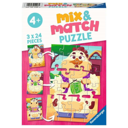 Puzzle Mix&Match: Moji přátelé z farmy 3x24 dílků 143559