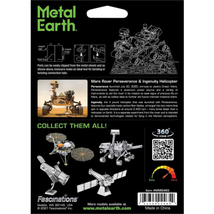 METAL EARTH 3D puzzle Mars Rover Perseverance & Ingenuity Helicopter 144020