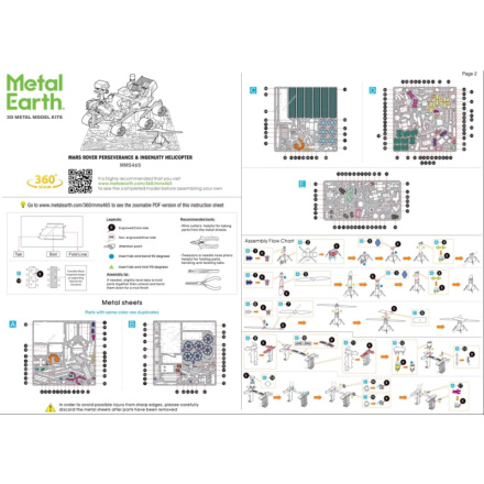 METAL EARTH 3D puzzle Mars Rover Perseverance & Ingenuity Helicopter 144020