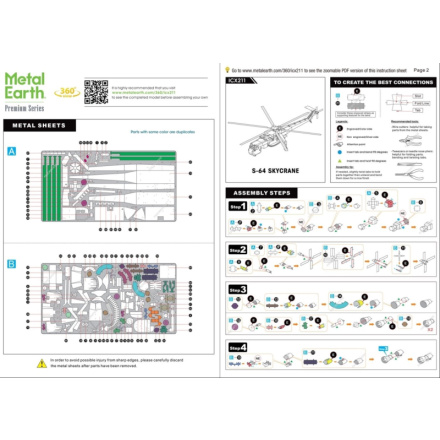 METAL EARTH 3D puzzle Vrtulník Skycrane (ICONX) 144021