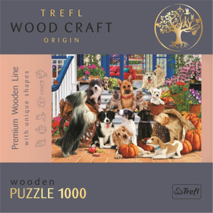 TREFL Wood Craft Origin puzzle Psí přátelství 1000 dílků 144391