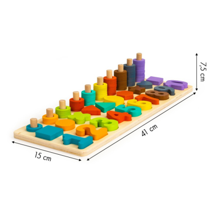 ECOTOYS Dřevěné vkládací počítadlo 3v1 144915