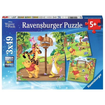 RAVENSBURGER Puzzle Medvídek Pú 3x49 dílků 145015