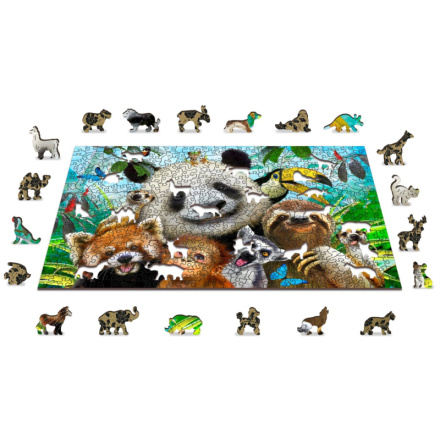 WOODEN CITY Dřevěné puzzle Vítejte v džungli 2v1, 505 dílků EKO 145420
