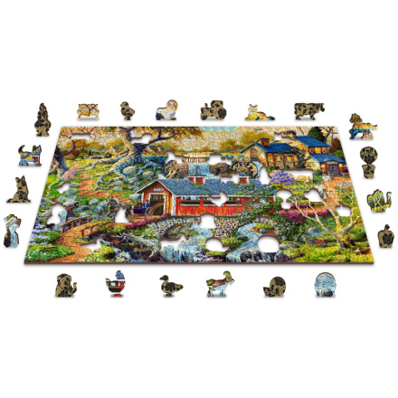 WOODEN CITY Dřevěné puzzle Venkovské mosty 2v1, 505 dílků EKO 145425