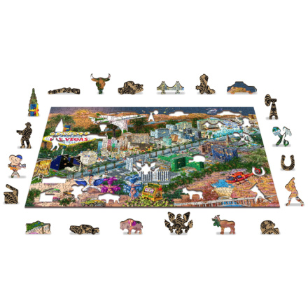 WOODEN CITY Dřevěné puzzle Vítejte v Las Vegas 2v1, 505 dílků EKO 145427