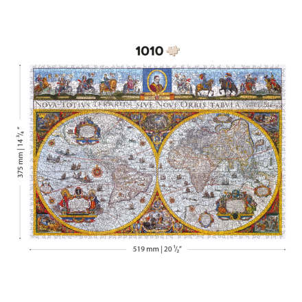 WOODEN CITY Dřevěné puzzle Antická mapa Nova Terrarum 2v1, 1010 dílků EKO 145440