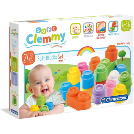 CLEMENTONI Soft Clemmy Sada 24 měkkých kostek 145627