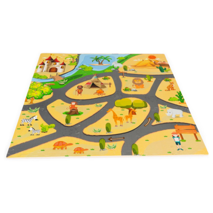 ECOTOYS Pěnové puzzle Safari s okraji 145721, 9 dílů