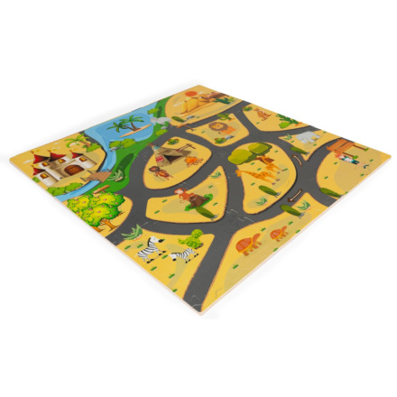 ECOTOYS Pěnové puzzle Safari s okraji 145721, 9 dílů