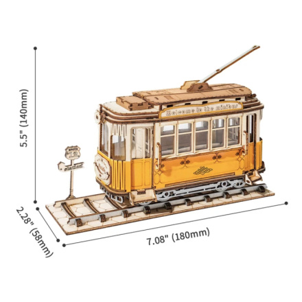 ROBOTIME Rolife 3D dřevěné puzzle Tramvaj 145 dílků 145768