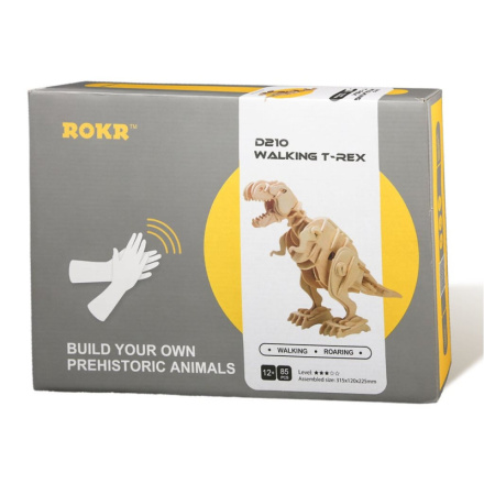 ROBOTIME Rokr 3D dřevěné puzzle Chodící T-Rex 85 dílků 145786