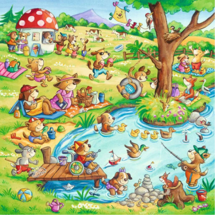 RAVENSBURGER Puzzle Prázdniny na venkově 3x49 dílků 145953