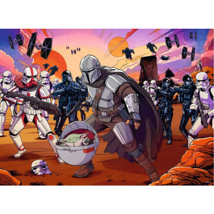 RAVENSBURGER Puzzle Star Wars - Mandalorian: Tváří v tvář XXL 200 dílků 146003