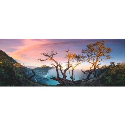 RAVENSBURGER Panoramatické puzzle Sirnaté jezero na hoře Ijen, Jáva 1000 dílků 146081