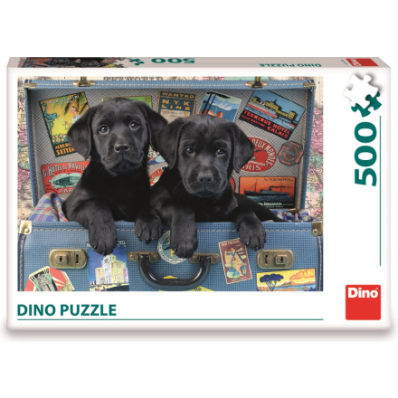 DINO Puzzle Štěňata v kufru 500 dílků 146172