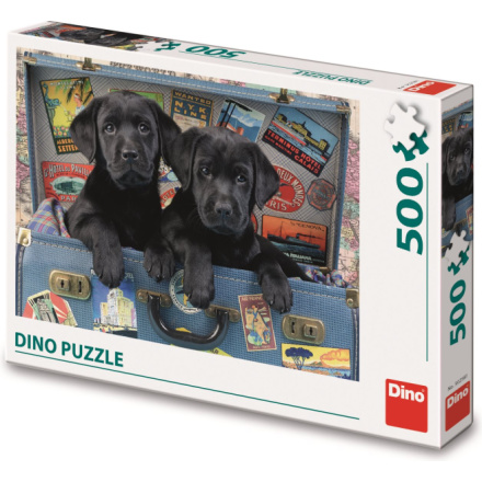 DINO Puzzle Štěňata v kufru 500 dílků 146172