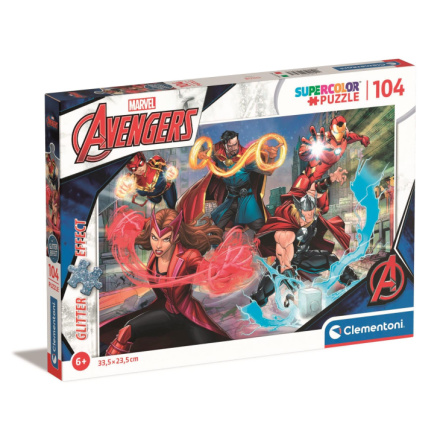 CLEMENTONI Třpytivé puzzle Marvel: Avengers 104 dílků 146727