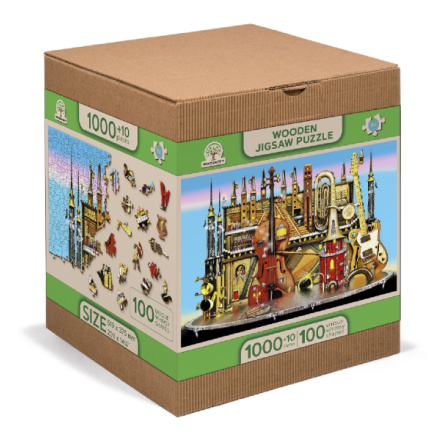 WOODEN CITY Dřevěné puzzle Hudební hrad 2v1, 1010 dílků EKO 147652