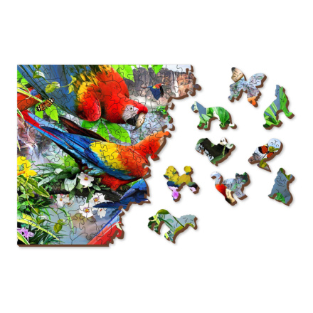 WOODEN CITY Dřevěné puzzle Ostrov papoušků 2v1, 505 dílků EKO 147663