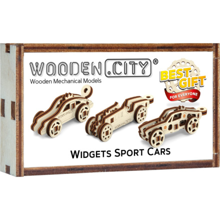 WOODEN CITY 3D puzzle mini sada Widgets: Sportovní auta 42 dílků 147745