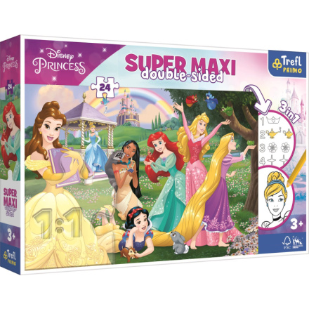 TREFL Oboustranné puzzle Veselé princezny SUPER MAXI 24 dílků 147866