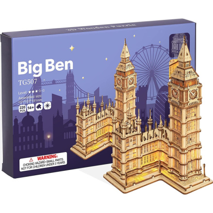 ROBOTIME Rolife Svítící 3D dřevěné puzzle Big Ben 220 dílků 147977