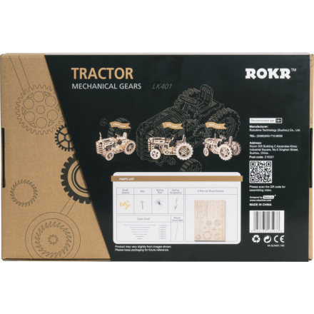 ROBOTIME Rokr 3D dřevěné puzzle Traktor 135 dílků 147996