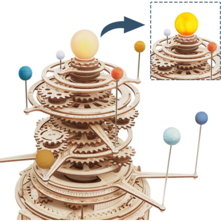 ROBOTIME Rokr 3D dřevěné puzzle Sluneční soustava - Orrery 316 dílků 147997