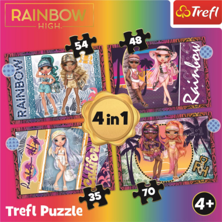 TREFL Puzzle Rainbow High: Módní panenky 4v1 (35,48,54,70 dílků) 149403