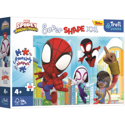 TREFL Puzzle Super Shape XXL Spidey a jeho úžasní přátelé 60 dílků 149414