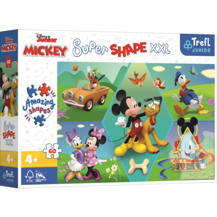 TREFL Puzzle Super Shape XXL Mickey Mouse: Zábava 60 dílků 149416