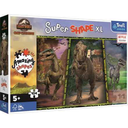 TREFL Puzzle Super Shape XL Jurský svět: Křídový kemp 104 dílků 149422