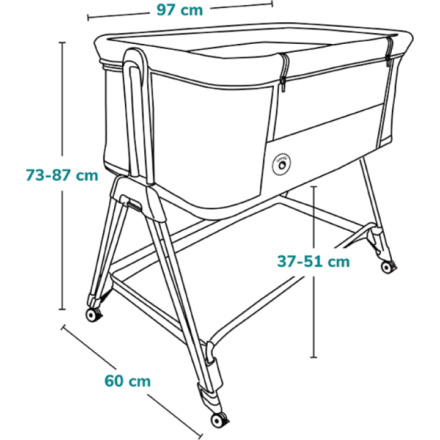 LIONELO Postýlka Luna 2v1 Grey Concrete 149514